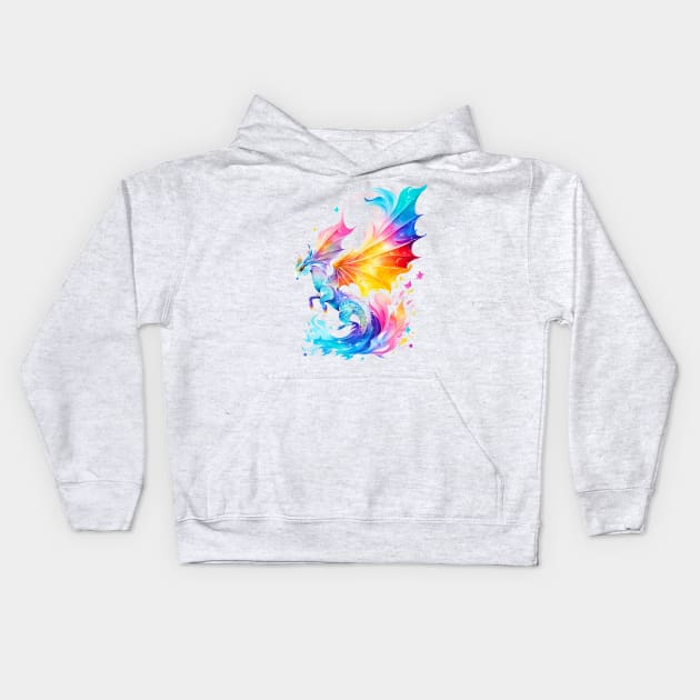 Sea Ddragon In Watercolor Style Kids Hoodie by Asarteon